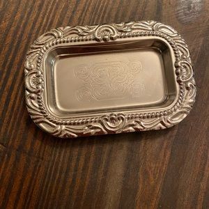 Vintage Salt And Pepper Holder Tray Only Silver